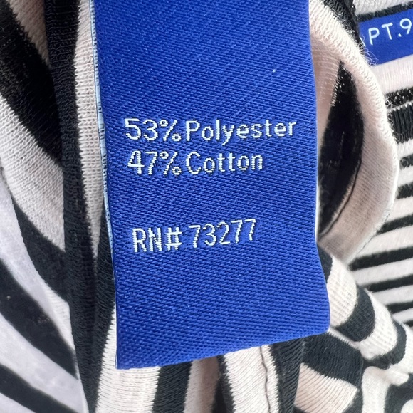 New Apt. 9 Black & Cream Striped Tie Back Top (Large) with tags - Picture 8 of 8